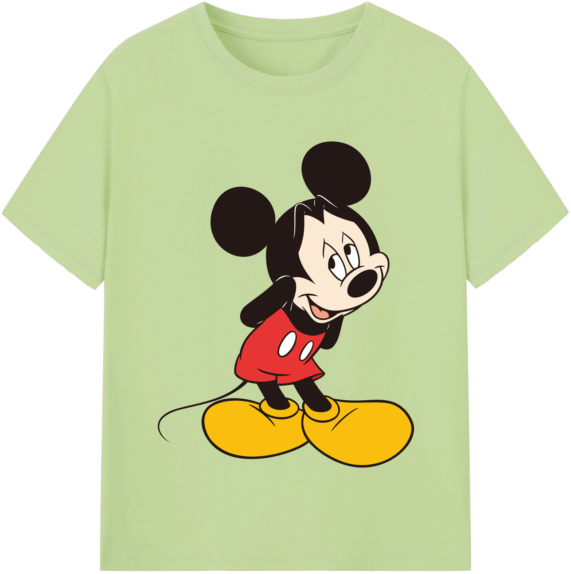 （画像用） ミッキーマウス Mickey Mouse 綿100％半袖Tシャツ（フロントプリント）